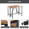 5-Piece Outdoor Patio Counter Height Foldable Dining Set with 4 Cushioned Stools, Acacia Wood Foldable Table - 3 of 4