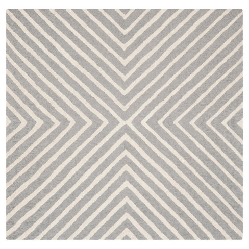 Harper Textured Area Rug Silver Ivory 6 X6 Square Safavieh Target