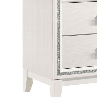Haiden White Finish Modern Nightstand with Storage