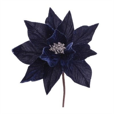 Glittered Poinsettia Flower Stem (Set of 6)