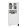 VYNXARIA Elegant  Tall Storage Bookcase with Tempered Glass Doors and Adjustable Shelves - 4 of 4