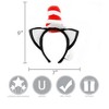 HalloweenCostumes.com    Dr. Seuss Cat in the Hat Costume Ears Headband with Stovepipe Hat, Black/White/Red - 4 of 4