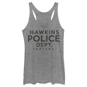 Women's Stranger Things Hawkins Police Department Racerback Tank Top - 1 of 3