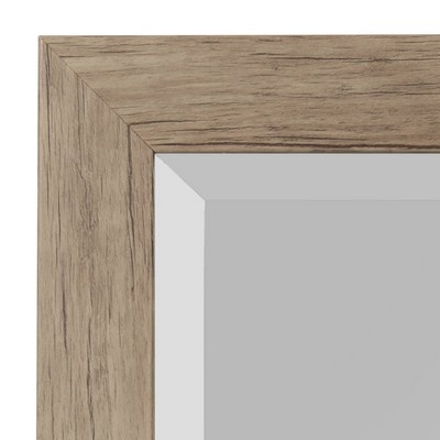Rustic Brown Rectangular Wall Mirror, 27x39, Modern Farmhouse Design
