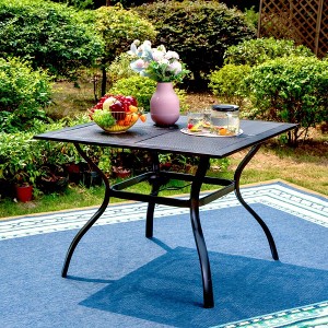 37"x37" Square Dining Table - Black - Captiva Designs: Weather-Resistant Steel, Seats 4, Patio Furniture - 1 of 4