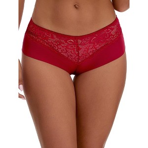 INSPIRE CHIC Women's Lace Ice Silk Hollow Out Mid Rise Comfort Boyshorts  Briefs - 1 of 4