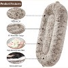 Extra Large Floor Cushion 180x110cm, Premium Family Lounger with Storage Pocket & Anti-Slip Base, Washable Pet-Friendly Design ,brown - 4 of 4