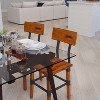 Merrick Lane Dining Chairs with Steel Supports and Footrest in Walnut Brown - Set Of 2 - 2 of 4
