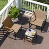 Tangkula 3-Piece Bistro Set Patio Chairs & Side Table w/ Storage Basket Breathable Mesh Fabric - 3 of 4