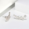 Curved Leaf Stud Wrap Earrings for Women Sterling Silver Cz Ginger Lyne Collection - 4 of 4