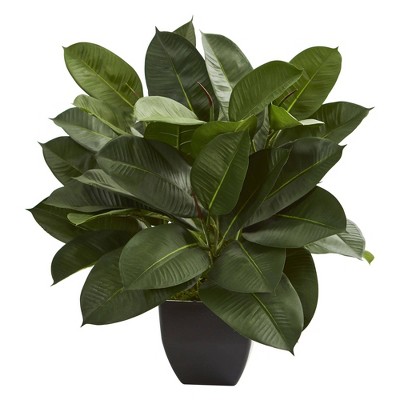 23" x 15" Artificial Oak Ficus Plant in Decorative Pot - Nearly Natural