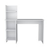 INFURNIC Writing Desk Modern Desk with Three Open Shelves and Spacious Surface for Home Office, White, 17.7"*47.2"*47.5" - 3 of 4
