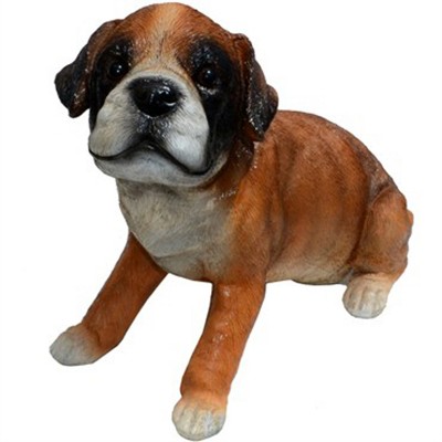 Michael Carr Designs Puppy Love Collection Polyresin Punch Realistic Details Boxer Puppy Outdoor Decoy Figurine Statue for Lawn & Garden Protection