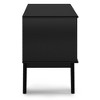 60" Solid Rubberwood Hardwood Low Mid Century Modern TV Media Stand with Handcrafted Finish, Cord Management, and Adjustable Shelves for Living Room - 3 of 4