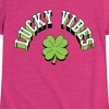 Girls' - Instant Message - St. Patrick's Day Lucky Vibes Fitted Short Sleeve Graphic T-Shirt - 2 of 4