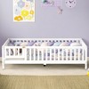 ROOMTEC Floor Bedframe w/Safety Guardrails and Door,Wood Bed with Removed Slats for Kids - 4 of 4