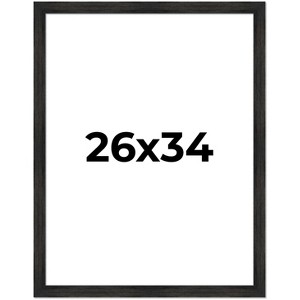 PosterPalooza | 26x34 Wide Barnwood Picture Frame, UV Acrylic, 6 Finishes - Grey, Brown, White, and Black - 1 of 4