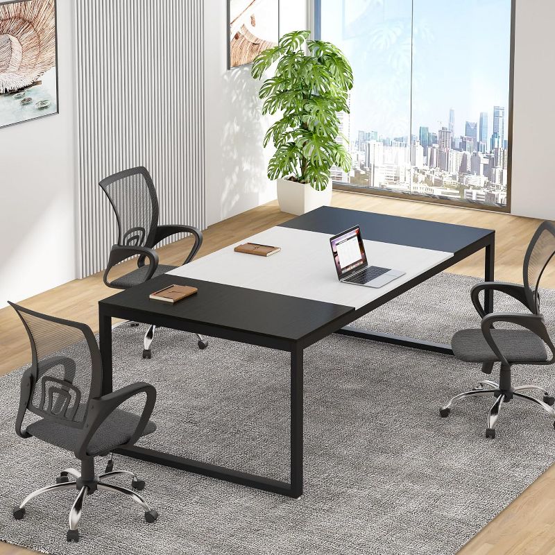 Tribesigns 6FT Conference Table, Rectangle Shaped Meeting Table, Modern Seminar Boardroom Table for Office Conference Room, 5 of 10