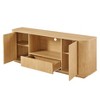 Sapphtopaz 64" Wooden Wavy TV Stand for TVs Up to 70" with Drawer and Rack, 2 Storage Cabinets with Vertical Stripe for Living Room, Entryway - 4 of 4