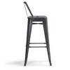 Industrial Metal Barstool with Curved Slatted Back, Footrest, and Cross Brace, Set of 2 for Kitchen, Bar, or Condo - 2 of 4