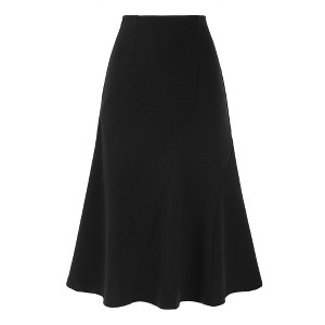 INSPIRE CHIC Women's High Waisted Flared Skirts for 1950s Solid Color Business Fishtail Midi Skirt - 1 of 4