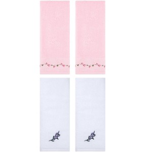 REGALWOVEN 4 Pcs Floral Soft Absorbent Hand Towel for Bathroom Home Decor 13" x 29" - 1 of 4