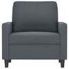 vidaXL Dark Gray Sofa Chair - Velvet Upholstered Seating with Metal Frame - Modern Design for Living Room and Office Area Comfort - 2 of 4