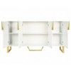 Hostack Sideboard Cabinet with 4 Doors, Adjustable Shelves, Metal Handles and Legs for Living Room, White - 3 of 4