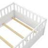 Sapphtopaz Bed Frame Floor Bed with High Guardrails and Door for Kids Wooden Bedroom Furniture, Easy Assembly, Gray - 2 of 4
