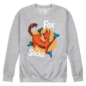 Men's - Dr. Seuss - Fox In Socks Jumping Graphic Fleece Sweatshirt - 1 of 4