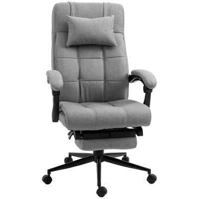 TiramisuBest High Back Swivel Task Chair, Adjustable Height, Retractable Footrest, Grey, 150¡ã Recline