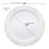 Smarty Had A Party 7.5" White w/ Gold Vintage Rim Plastic Salad Plates - 120 pcs - 3 of 4