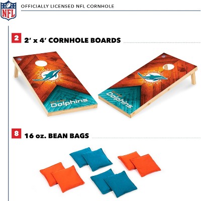 Miami Dolphins 2'x4' Wood Cornhole Set with Bean Bags