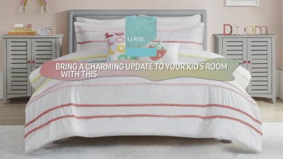 Full Pink Cotton Down Alternative Reversible Comforter Set