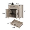 End Table with Charging Station, Narrow Side Table Small Nightstand, Retro-Grey - 2 of 4