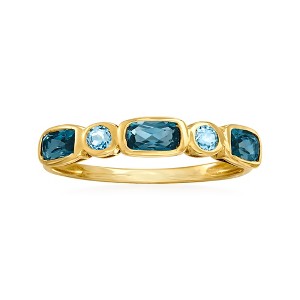 Ross-Simons 0.90 ct. t.w. London and Sky Blue Topaz Ring in 14kt Yellow Gold Size 7 - 1 of 4