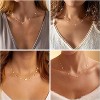 14K Gold Plated Charm Choker Necklace with Pearl & Clover, Cubic Zirconia Dainty Trendy Jewelry Gift for Women - 4 of 4