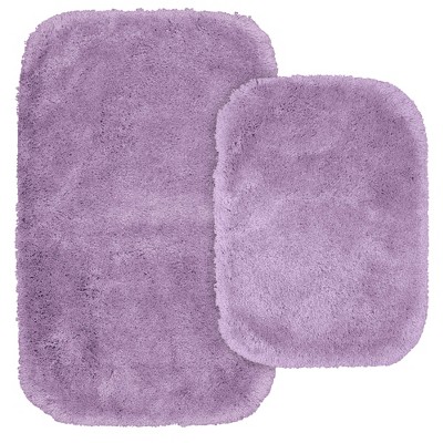 2pc Finest Luxury Ultra Plush Washable Nylon Bath Rug Set Purple - Garland