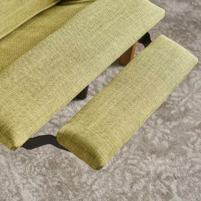 Muted Green Microfiber Mid-Century Modern Recliner Set