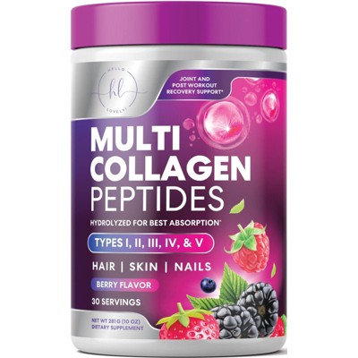 Collagen Peptides Powder - Hydrolyzed Type I, II, III, IV & V, Best Multi Collagen for Women & Men - 30 Servings By Hello Lovely!
