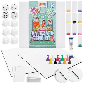 146-Piece Make Your Own Board Game DIY Kit with 2 Blank Game Boards, Cards, Dice, Rule Sheets, and Tokens - 1 of 4