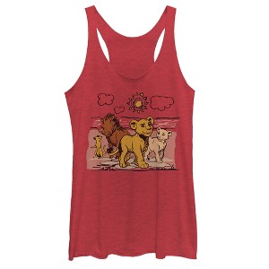Women's Lion King Best Friends Cartoon Racerback Tank Top - 1 of 3