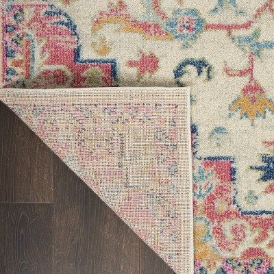 Passion Floral Symphony Blue Rectangular 6'7" x 9'6" Synthetic Rug