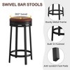 GustoWave 24'' Swivel Bar Stools Set of 2 with Footrest, Modern Counter Height Barstools with PU Leather Upholstered and Metal Frame - 3 of 4