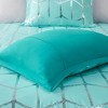 PAGED Twin/Twin XL Comforter Set 4 Piece Metallic Printed Bedding Sets, Bed in a Bag with 1 Quil, 1 Shams and 2 Decorative Pillows for Bedroom - 4 of 4