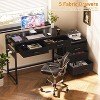 Aheaplus Computer Desk with 5 Drawers, Corner Home Office Desk With Filing Cabinet, Charging Station - 4 of 4