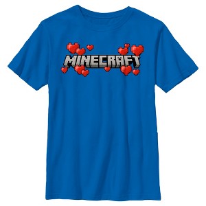Boy's Minecraft Valentine's Day Hearts Logo T-Shirt - 1 of 4