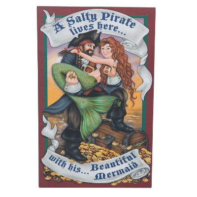 Beachcombers Pirate With Mermaid Sign 11.75 x 19 x 0.25 Inches.