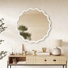 PexFix 36" Wavy Round Solid Wood Frame Decorative Mirror Modern Farmhouse Wall Mirror For Bedroom Bathroom Living Room Entryway White - 4 of 4