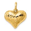 Black Bow Jewelry 14k Yellow Gold Hollow Faceted Puffed Heart Charm or Pendant, 18mm - 3 of 4